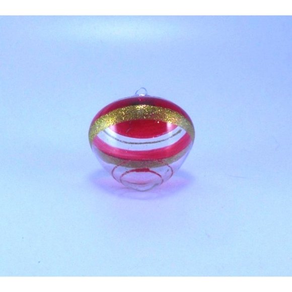 Lot of 2 Christmas Ornaments Reproduction WWII Glass Ornament & Handmade Button - Picture 4 of 6